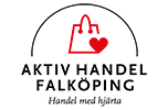 logotype för Aktiv handel. Svart text med fött hjärta